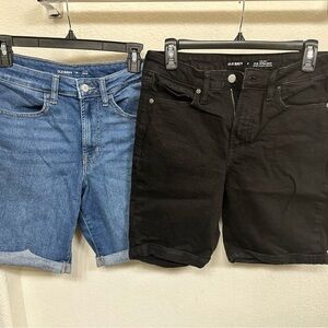 Old Navy Women’s  Black and Blue Stretch Denim Shorts